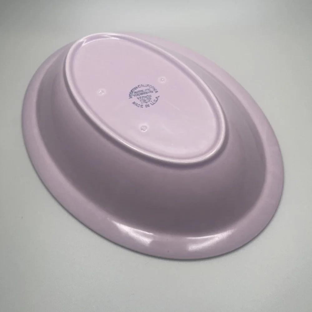 Vtg Vernonwae Vernon Kilns Modern Serving Bowl Orchid Lavender Oval Vegetable 9